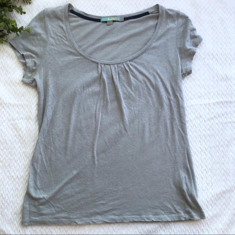 Boden Pleated Scoop Neck T-Shirt